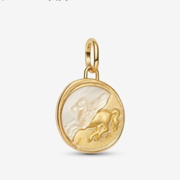 Pandora Pegasus Medallion Charm|Pendant|Two-tone - Picture 1 of 2